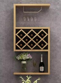 Kệ rượu gỗ treo tường TRG37