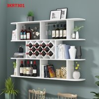 Kệ rượu treo tường phòng khách bằng gỗ MDF 3KRT301 -VĐ Smart Furrniture NỘI THẤT LẮP RÁP VIENDONGADV