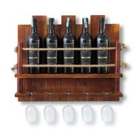 Kệ Rượu Treo Tường Vintage Phối Dây Thừng - KR09 Quà Tết 2024/Quà Biếu Sếp/Quà Biếu Bố Vợ/Quà Tặng Tân Gia