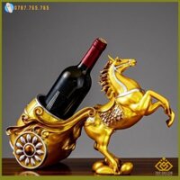 Kệ Rượu Vang Ngựa Kéo Xe Trống