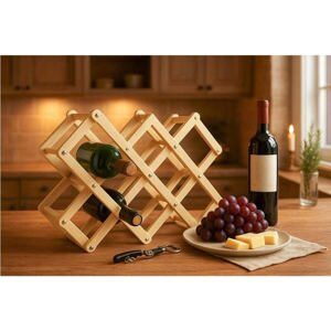 Kệ Rượu Xếp 10 Chai Gỗ Đức Thành 40401