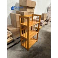 Kệ sách 3 tầng gỗ cao su ngang 50 cm đa năng - hàng lắp ráp - Ori House