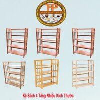 KỆ  SÁCH 4 TẦNG GỖ - Dùng để sách báo, Tranh Ảnh