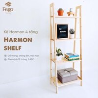 Kệ sách 4 tầng gỗ thông tự nhiên/ Giá để đồ đa năng FEGO Harmon