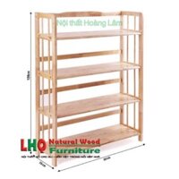 Kệ sách 90cm , 4 tầng gỗ cao su tự nhiên