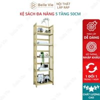 Kệ Sách BELLEVIE 5 Tầng Kệ Gỗ Decor Lắp Ráp Đơn Giản Dễ Dàng Tiện Ích Bookshelf 5F Naturalx 50Cm