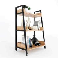 Kệ sách CASAN 3 tầng gỗ kết hợp khung sắt KS68091 – 60x36x91(cm)