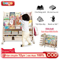 Kệ sách cho bé, beige Inox Đa Tầng - Giá Đựng Đồ Chơi & Sách Tiện Lợi, Chống Gỉ, An Toàn