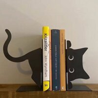 Kệ sách có thể thu vào Creative Cat, Kệ sách để bàn, Phụ kiện sách 3D bằng kim loại hoạt hình