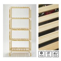 Kệ Sách Đa Năng 5 Tầng Gỗ Thông Mỹ 60x25x135CM, Kệ Để Đồ Đầu Giường, Kệ Gỗ Decor Tổ Ong, Kệ Lắp Ghép