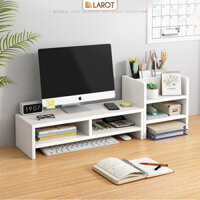 Kệ sách đa năng để bàn làm việc, kệ PC để máy tính 3in1 thương hiệu Larot- LP184