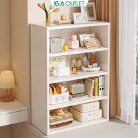 Kệ sách đa năng gỗ MDF phủ Melamine cao cấp màu full trắng thương hiệu IGA- IGA30