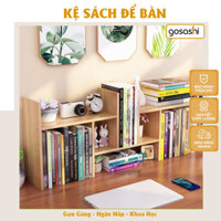 Kệ Sách Để Bàn Gỗ MDF Nhỏ Gọn, Thiết Kế Đơn Giản, Dễ Lắp Ghép, Tuỳ Biến Kiểu Dáng Đa Dạng Thương Hiệu Gosashi-KSDB9THANH - Màu vân gỗ