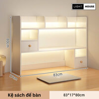 Kệ sách để bàn học gỗ MDF thiết kế có hộc tủ, nhiều ngăn lắp ráp dễ dàng