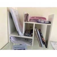 Kệ sách để bàn Kệ gỗ như hình tiện dung - Trắng,63 x 37 x15