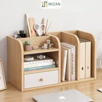 Kệ sách để bàn làm việc, Bàn học có ngăn kéo decor góc làm việc phong cách nordic thương hiệu Mizan - GP176
