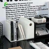 Kệ sách để bàn ORNOOU, Kệ sách bằng nhựa kéo công suất lớn có ngăn kéo, Tách đơn giản bền bỉ Chống mài mòn Tiết kiệm không gian Giá lưu trữ sách Phòng ngủ