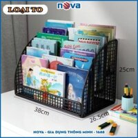 Kệ sách, giá để sách, tập vở để bàn 3 ngăn thép phun sơn tĩnh điện không kèm ống cắm bút