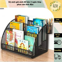 Kệ sách giá sách để bàn 3 ngăn thép phun sơn tĩnh điện