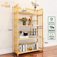 Kệ sách gỗ 4 tầng rộng 90cm gỗ cao su, hàng lắp ráp - Kệ gỗ đa năng 47wwood rộng 90cm