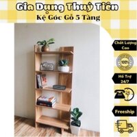Kệ sách gỗ 5 tầng - kệ góc tường đa dụng - gỗ MDF