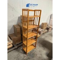 Kệ sách gỗ 5 tầng ngang 50cm gỗ tự nhiên đa năng - Ori House