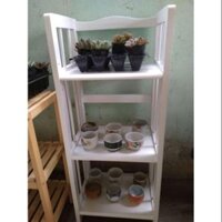 Kệ sách gỗ 50cm - 3 tầng trắng sữa