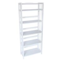 Kệ sách gỗ 50cm - 5 tầng trắng sữa