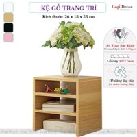 Kệ Sách Gỗ Ba Tầng Để Bàn Làm Việc Decor Trang Trí KTT-02