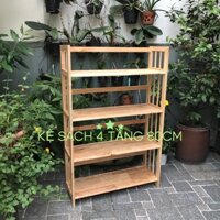 Kệ sách gỗ cao su 4 tầng 80cm