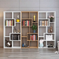 Kệ sách gỗ chữ U kệ gỗ nhiều ngăn tầng độc đáo chất liệu MDF chống ẩm trang trí nhà - U