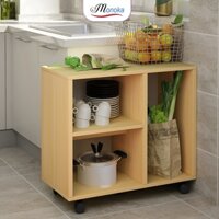 Kệ sách gỗ đa tầng có bánh xe thông minh thương hiệu Monoka - GA23