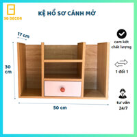 Kệ sách gỗ để bàn đa năng có hộc để đồ, kệ hồ sơ để tài liệu