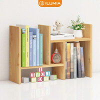 Kệ sách gỗ để bàn decor bàn học gỗ MDF phủ melamin thương hiệu ILUMIA - GP62