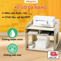 Kệ sách gỗ để máy in, giá đựng đồ văn phòng phẩm, kệ gỗ để góc tường để bàn chất liệu gỗ MDF