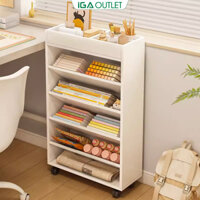 Kệ sách gỗ để sàn có bánh xe hiện đại thông minh di chuyển dễ dàng thương hiệu IGA - IGA189