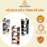 Kệ Sách Gỗ - Giá Sách Gỗ 5 Tầng Lắp Ghép Nhiều Màu Sắc Tiện Ích Meii Decor