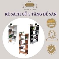 Kệ Sách Gỗ - Giá Sách Gỗ 5 Tầng Lắp Ghép Nhiều Màu Sắc Tiện Ích
