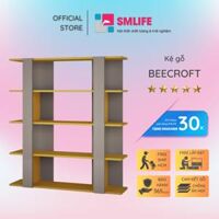 Kệ sách gỗ hiện đại SMLIFE Beecroft   Gỗ MDF dày 17mm chống ẩm  D110xR28xC120cm - Màu Latte - Vàng