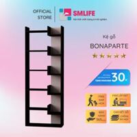 Kệ sách gỗ hiện đại SMLIFE Bonaparte   Gỗ MDF dày 17mm chống ẩm  D60xR23xC160cm - Màu Đen - Latte