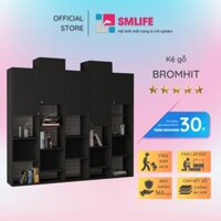 Kệ sách gỗ hiện đại SMLIFE Bromhit   Gỗ MDF dày 17mm chống ẩm  D205xR30xC185cm - Màu Đen