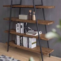 Kệ Sách Gỗ Nguyên Tấm Giá Để Đồ Bằng Sắt Mỹ Thuật Để Sàn Dựa Vào Tường Phòng Khách Gỗ Nguyên Khối Đơn Giản Nhiều Tầng Kệ