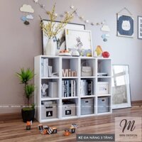 Kệ sách gỗ tổ ong 3 tầng Tủ sách tổ ong đa năng đa tầng nhiều công dụng giá gỗ hiện đại màu Trắng