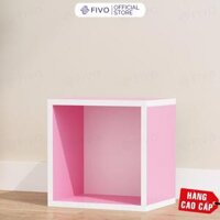 Kệ Sách Gỗ Tổ Ong Đa Năng FIVO FB02 Đa Tầng, Nhiều Màu Sắc, Kệ Sách Decor Phòng Có Kèm Tấm Lưng - Hồng Không Cửa