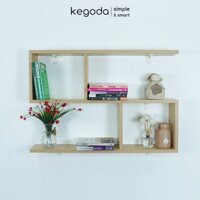 Kệ Sách Gỗ Trang Trí Treo Tường 3 Tầng Dài 80cm KEGODA, Không Cần Khoan