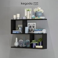 Kệ Sách Gỗ Trang Trí Treo Tường 3 Tầng Dài 60cm, Không Cần Khoan KEGODA KT60