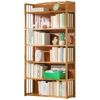 Kệ sách gỗ tre 4 5 tầng 1m2 1m5 decor phòng khách đẹp - Giá sách, Tủ để đồ decor đựng sách báo tài liệu nhiều ngăn
