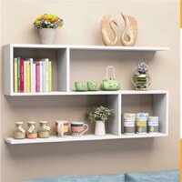 Kệ sách gỗ treo tường 2 ngăn rộng 80cm (có sẵn) chọn màu Kệ gỗ như hình tiện dung