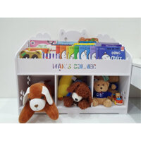 Kệ Sách, Kệ để đồ chơi cho bé hình gấu có 1 tầng để đồ rộng rãi Chất liêu Gỗ Composite chắc chắn