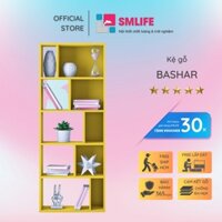 Kệ sách, kệ trang trí gỗ hiện đại SMLIFE Bashar | Gỗ MDF dày 17mm chống ẩm | D65xR23xC165cm